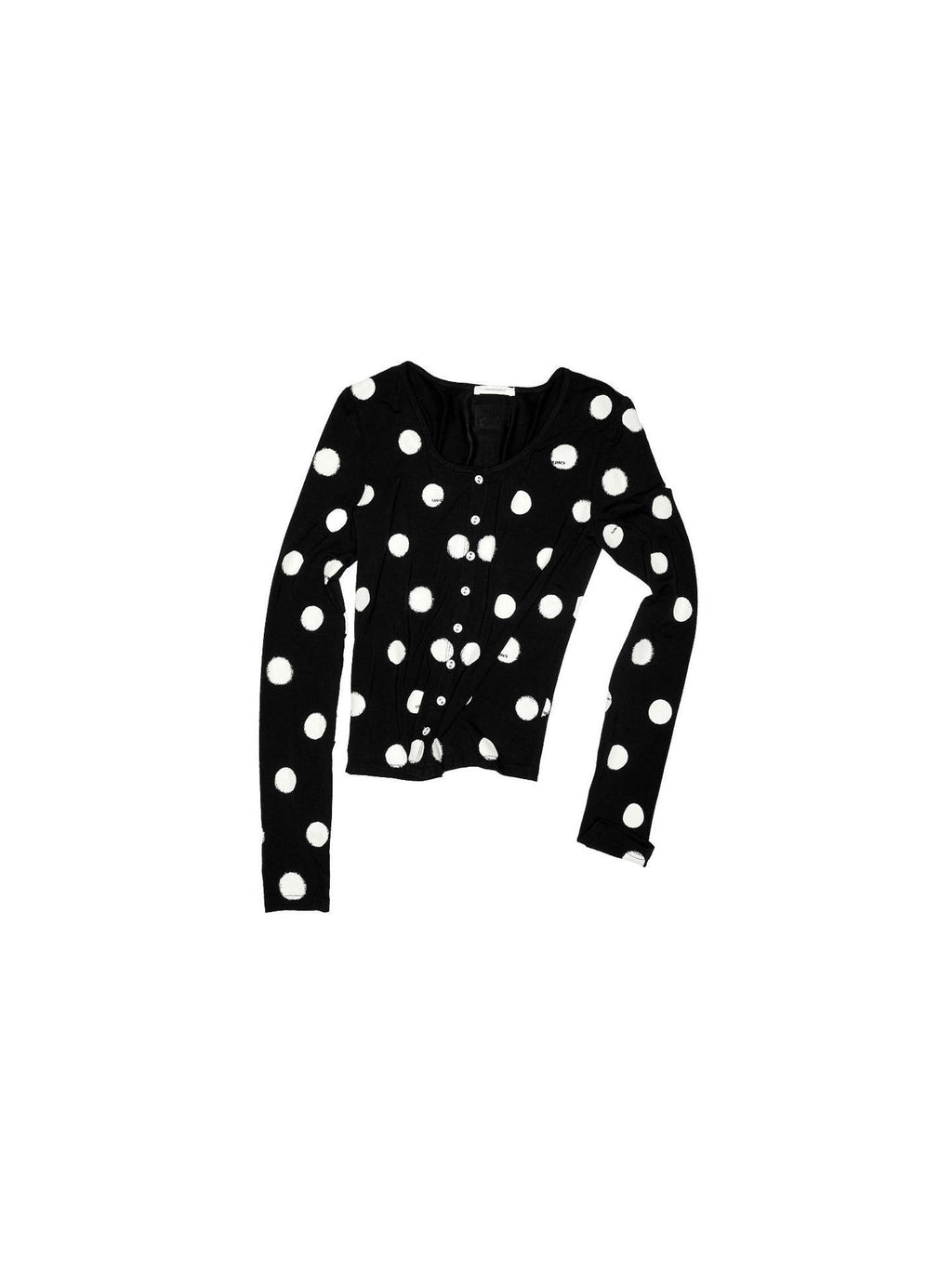 1JINN STUDIO Breathable Polka Dot Colorblock Cardigan Long Sleeve Home Women Top & Pants Sets