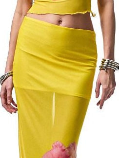 1JINN STUDIO Breathable Polyester Floral Round Neck Pullover Women Top & Skirt Sets