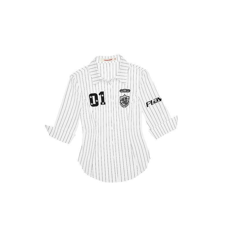 1JINN_STUDIO_Breathable_Soft_Slim_Long_Sleeve_Collared_Women_Black_White_Striped_Shirts_MISSTT