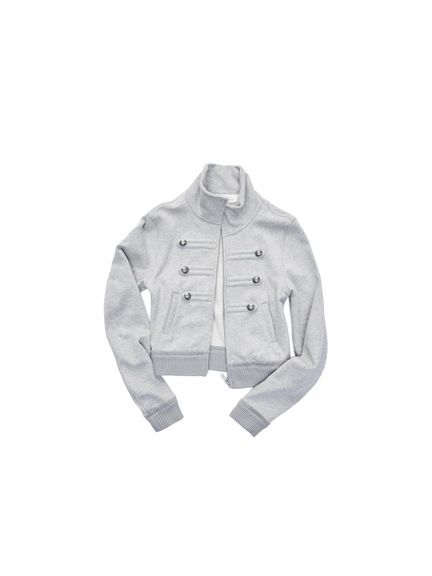 1JINN STUDIO Cotton Double Breasted Short Fitted Stand Collar Court Women Cropped Jackets