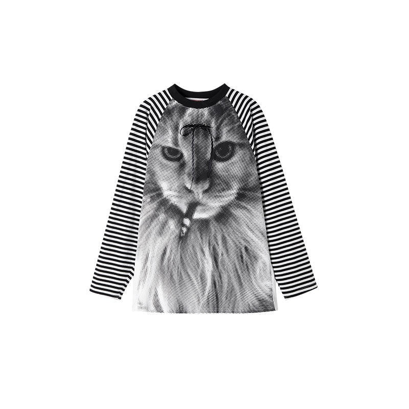 1JINN_STUDIO_Cotton_Printed_Loose_Raglan_Casual_Women_Striped_Animal_Long_Sleeve_T-Shirts_MISSTT