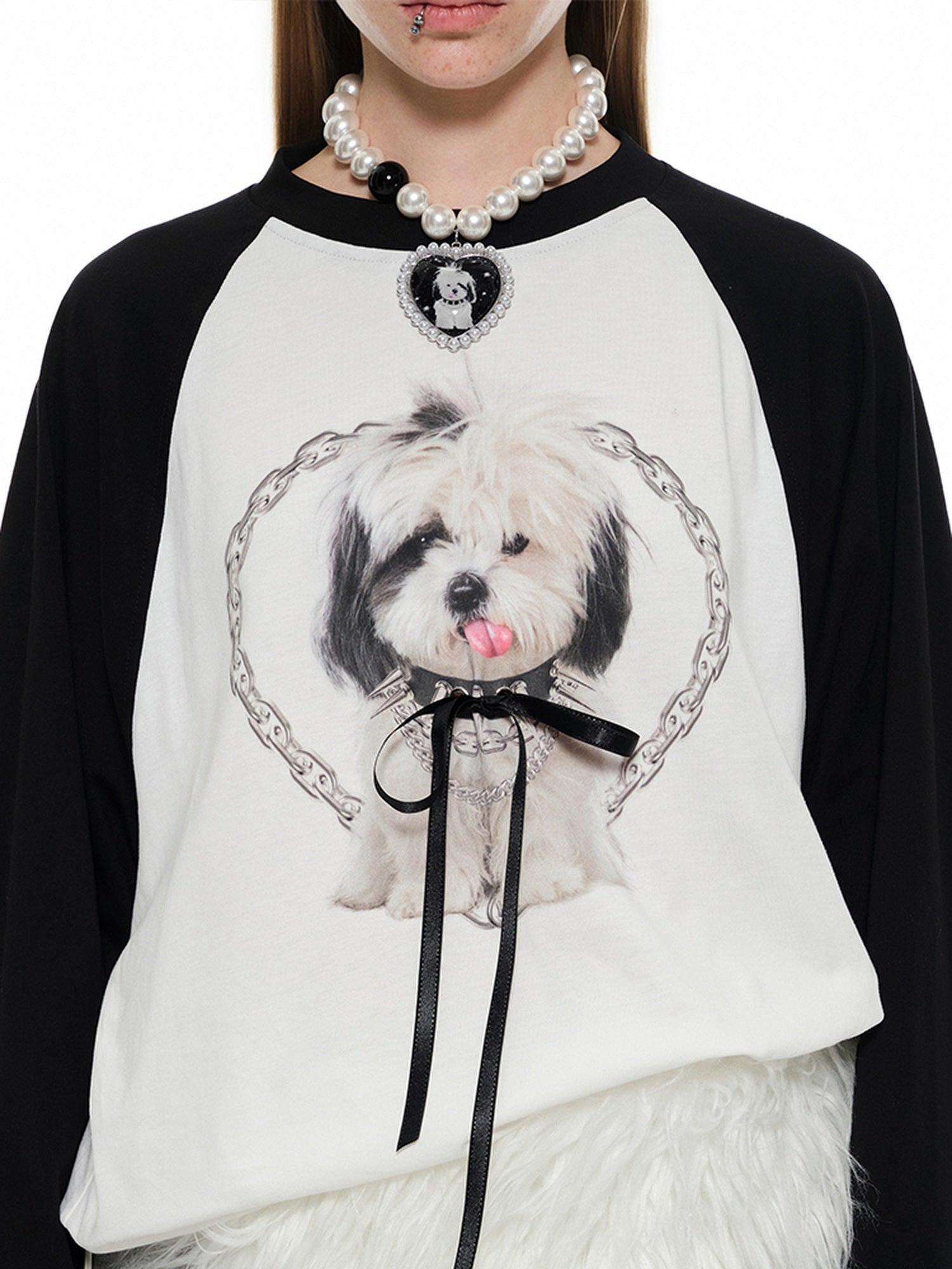 1JINN STUDIO Cotton Printed Loose Raglan Casual Women Striped Animal Long Sleeve T-Shirts