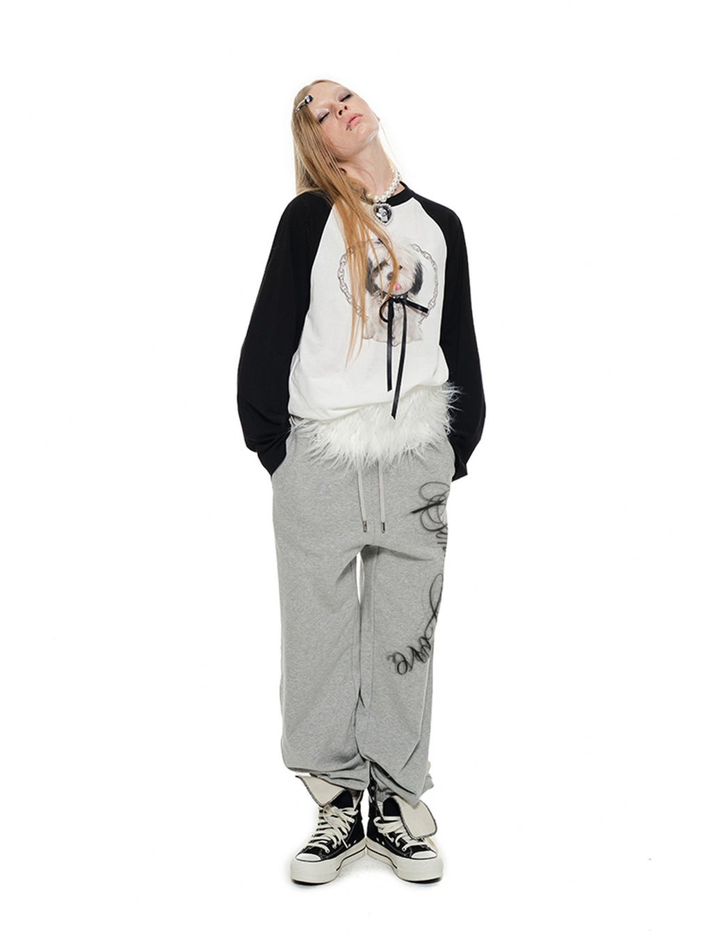 1JINN STUDIO Cotton Printed Loose Raglan Casual Women Striped Animal Long Sleeve T-Shirts