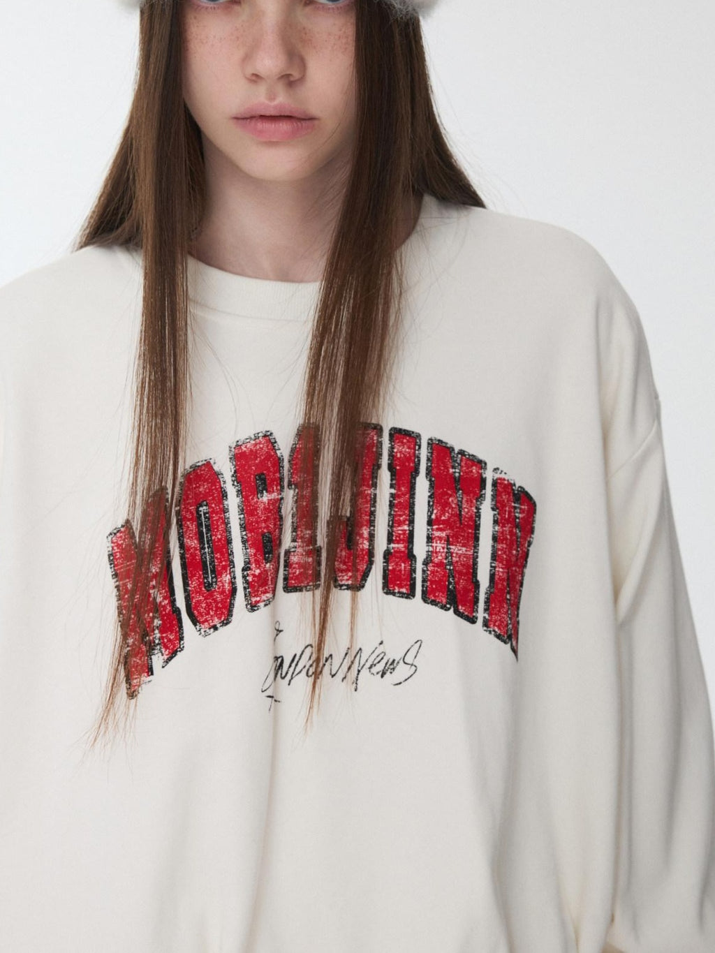1JINN STUDIO Cozy Cotton Blend Relaxed Fit Street Pullover Women Crewneck Sweatshirts
