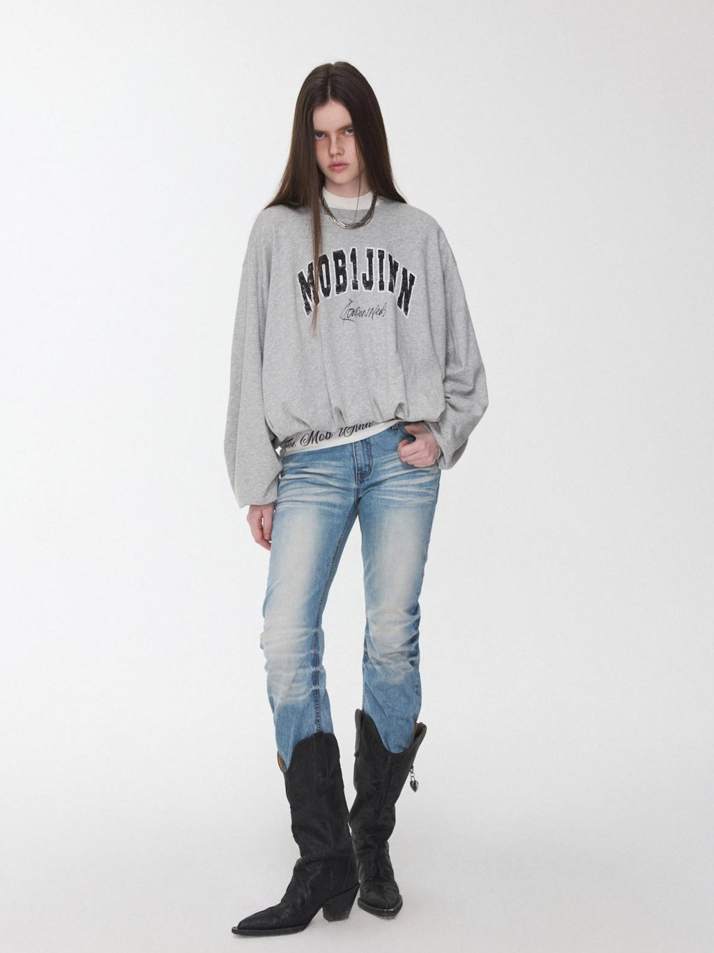 1JINN STUDIO Cozy Cotton Blend Relaxed Fit Street Pullover Women Crewneck Sweatshirts