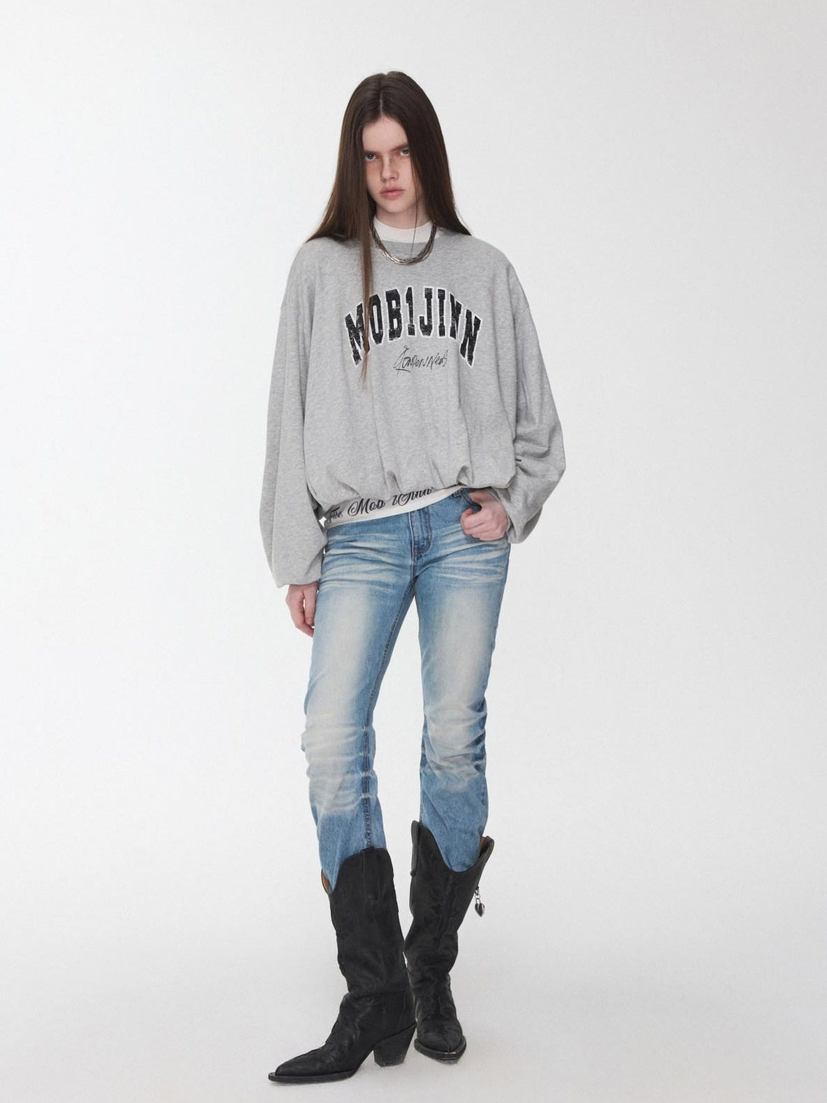 1JINN STUDIO Cozy Cotton Blend Relaxed Fit Street Pullover Women Crewneck Sweatshirts