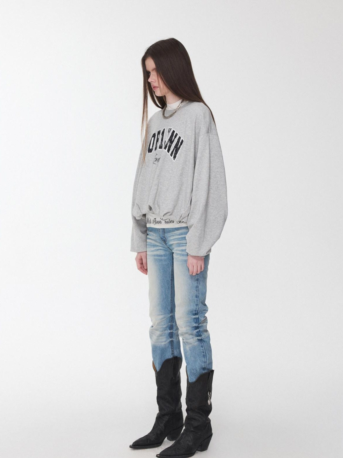 1JINN STUDIO Cozy Cotton Blend Relaxed Fit Street Pullover Women Crewneck Sweatshirts