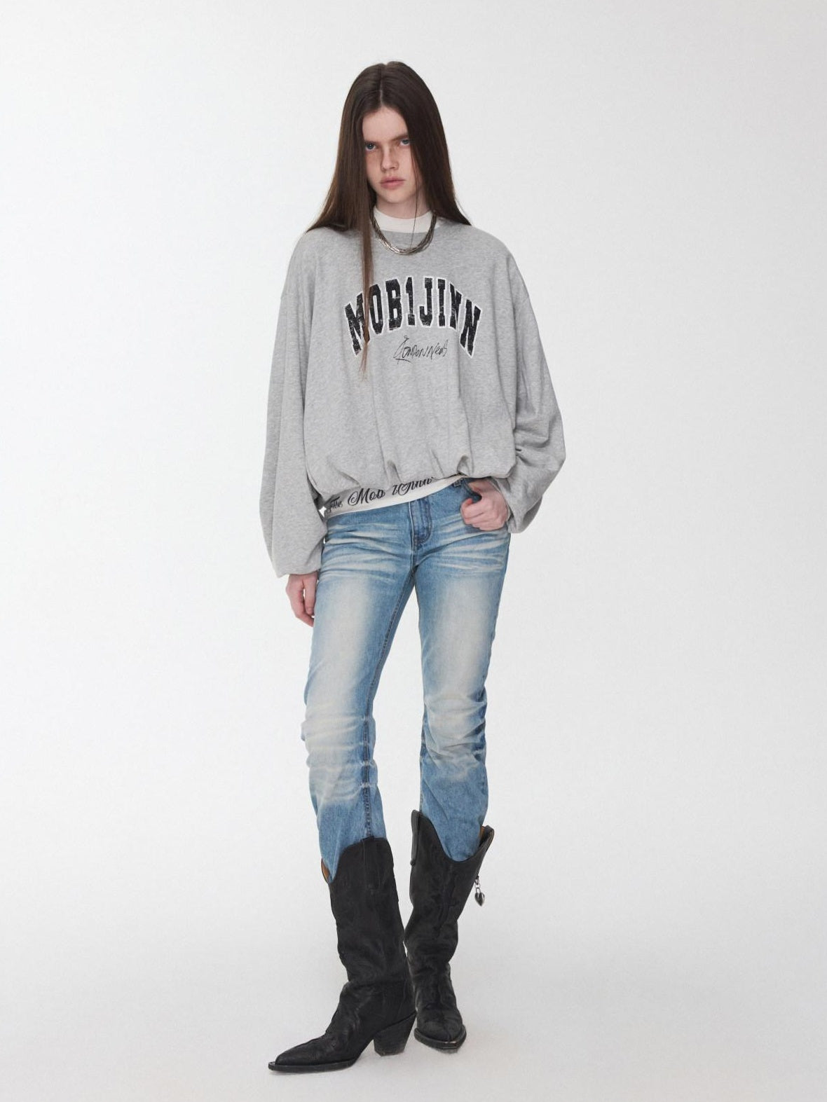 1JINN STUDIO Cozy Letter Print Casual Relaxed Round Neck Women Classic Long Sleeve T-Shirts