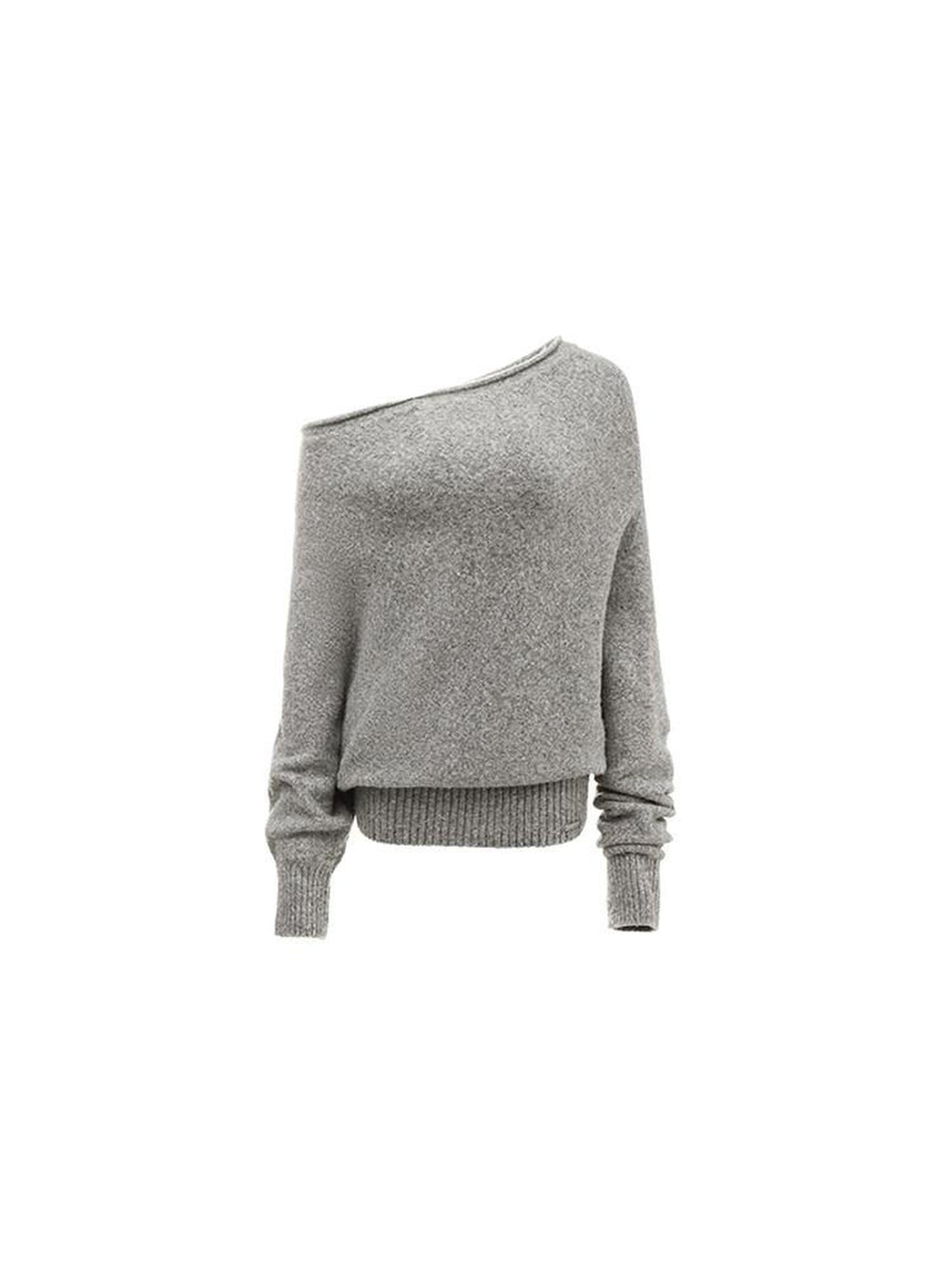 1JINN STUDIO Cozy Off Shoulder Loose Fit Sweet Style Women Solid Knit Sweaters
