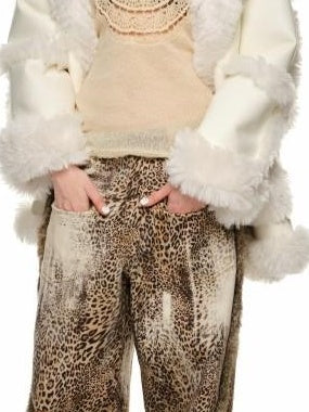 1JINN STUDIO Cozy Two Piece Sweet Relaxed Midlength Toggle Collar Women Faux Fur Coats
