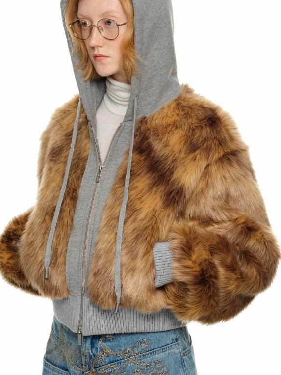 1JINN STUDIO Cozy Warm Oversized Long Sleeve Brown Casual Womens Loose Fit Zip Hoodies