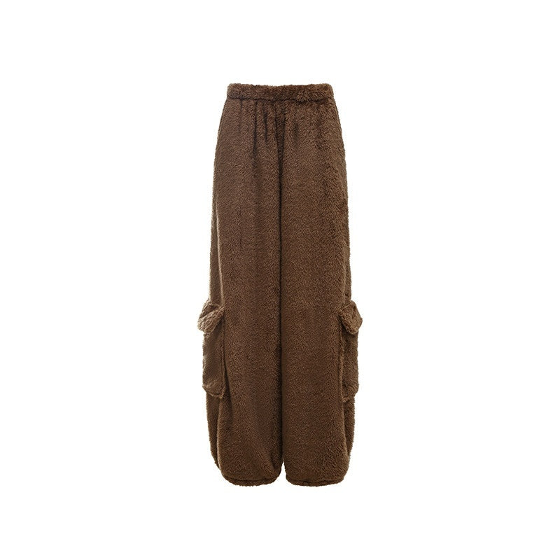 1JINN_STUDIO_Cropped_Pullover_Long_Sleeve_Straight_Leg_Brown_Ivory_Women_Top_&_Pants_Sets_MISSTT