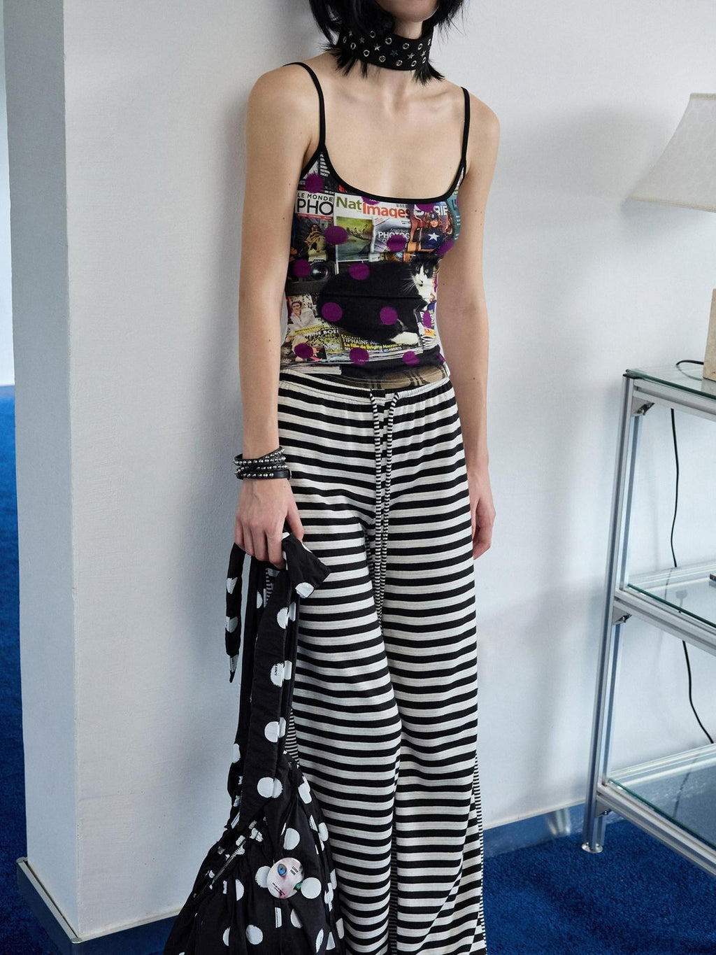 1JINN STUDIO Cute Printed Slim Fit Cropped Casual Women Viscose Blend Camisoles