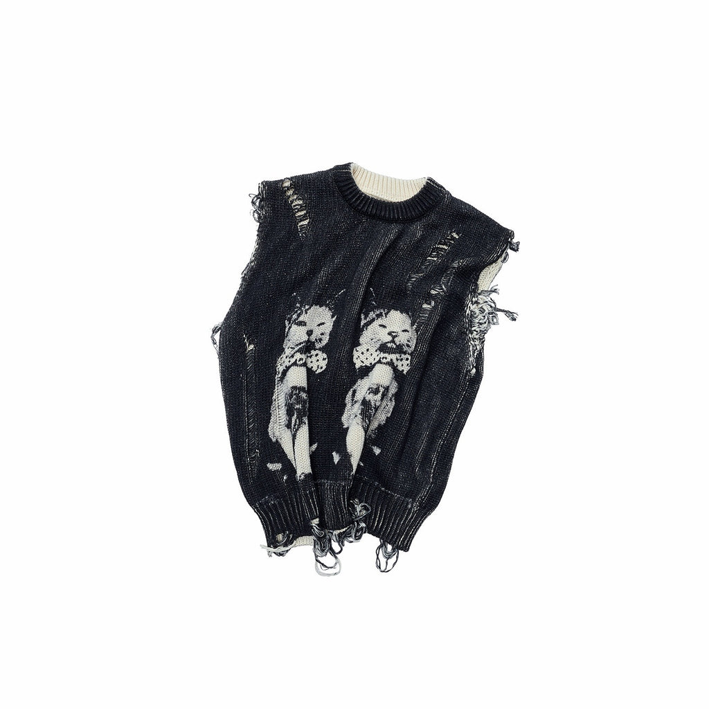 1JINN_STUDIO_Distressed_Hooded_Cotton_Pullover_Street_Girls_Black_Knit_Zipper_Sweater_Vests_MISSTT