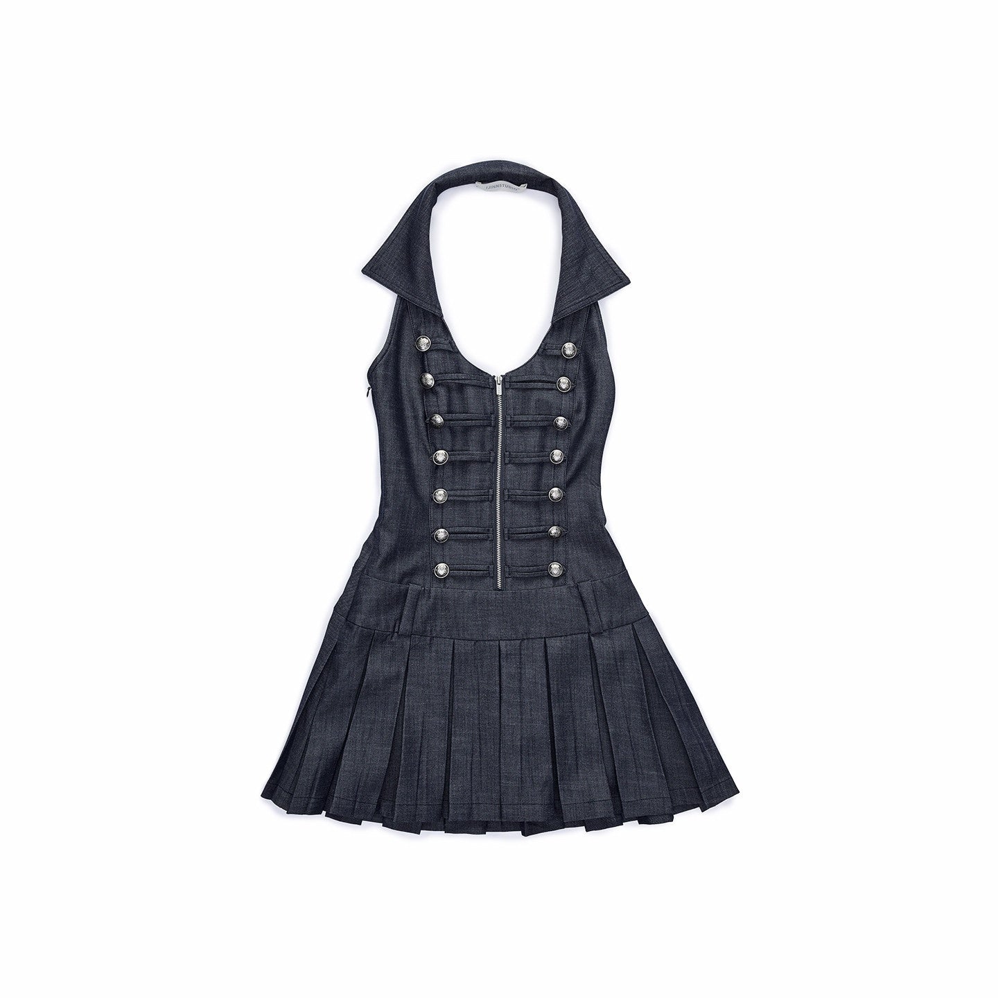 1JINN_STUDIO_Double_Breasted_Pleated_Regal_Collar_Fitted_Sleeveless_Women_Casual_Mini_Dresses_MISSTT