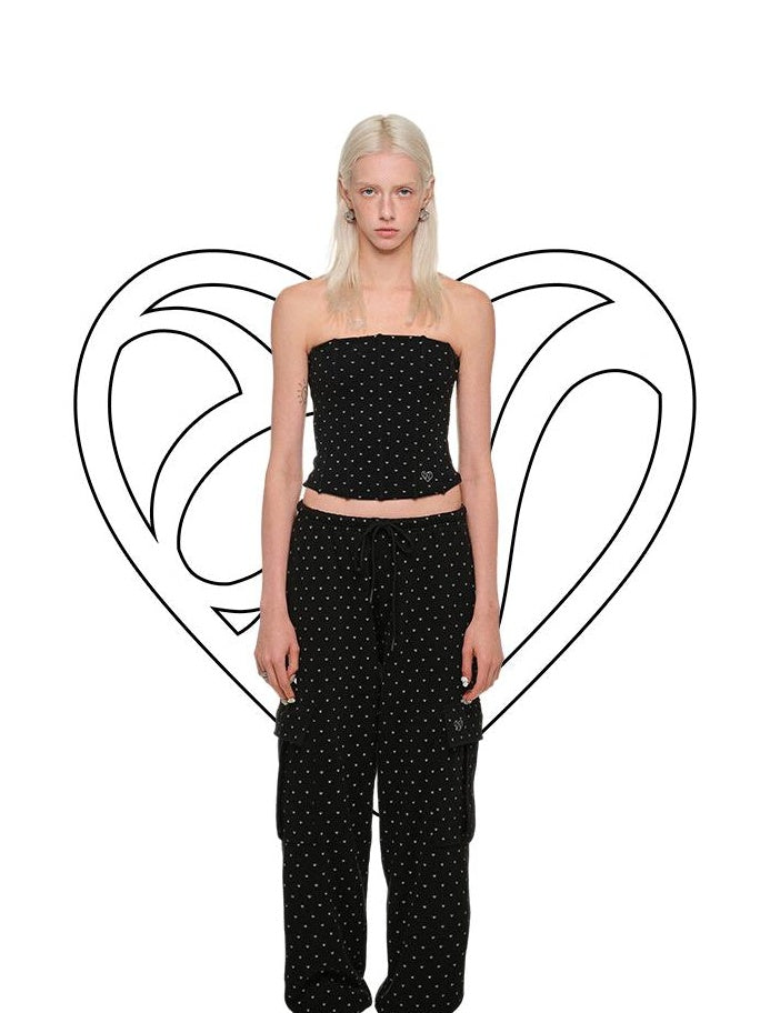 1JINN STUDIO Durable Cotton Blend Loose Cargo Natural Waist Office Wear Women Wide Leg Pants