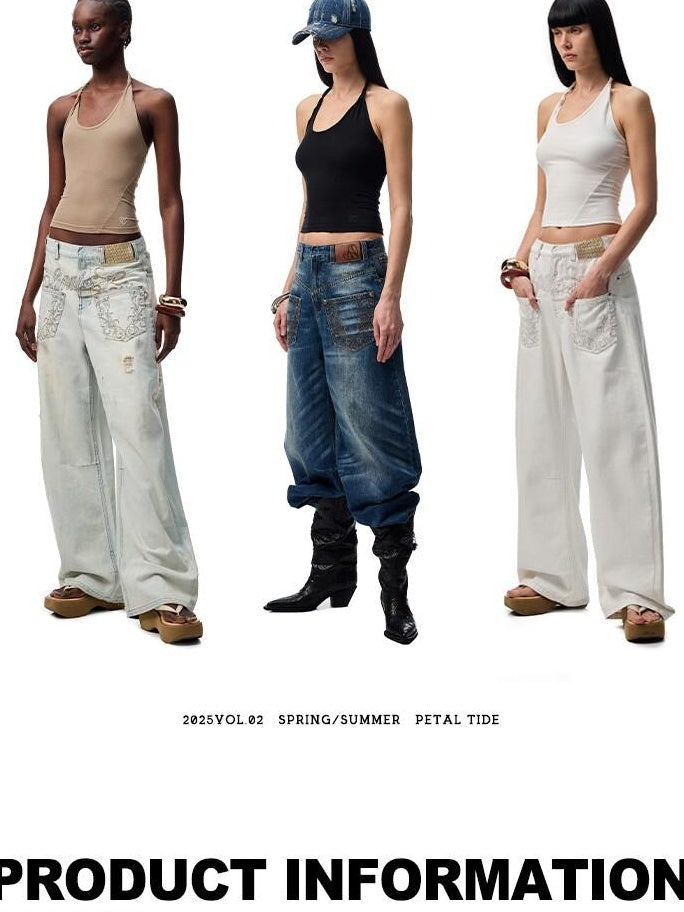 1JINN STUDIO Embroidered Heart Backless Slim Cropped Halter Women Stretch Viscose Camisoles