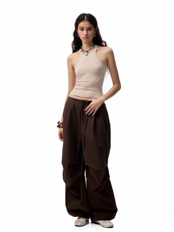 1JINN STUDIO Embroidered Heart Slim Crop Racerback Women Viscose Cotton Blend Tank Tops