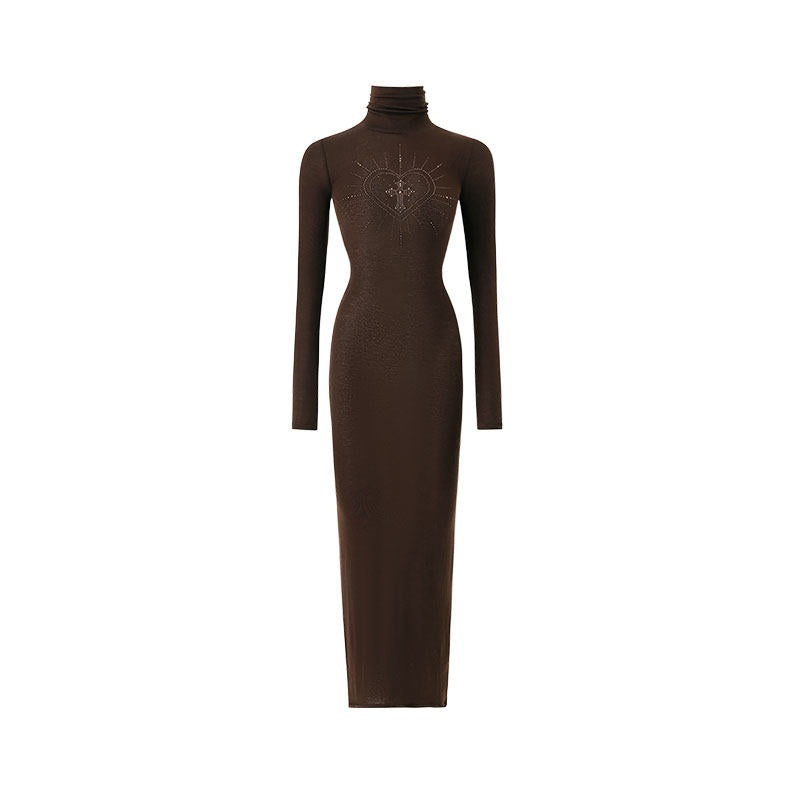 1JINN_STUDIO_Figure_Shaping_Viscose_Bodycon_High_Neck_Long_Sleeve_Street_Women_Midi_Dresses_MISSTT