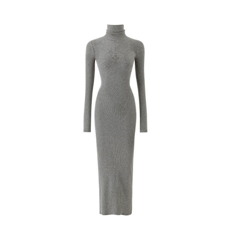 1JINN_STUDIO_Figure_Shaping_Viscose_Bodycon_High_Neck_Long_Sleeve_Street_Women_Midi_Dresses_MISSTT
