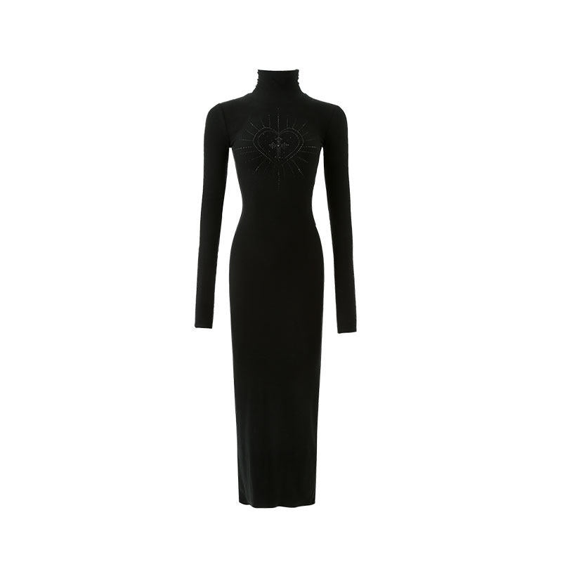1JINN_STUDIO_Figure_Shaping_Viscose_Bodycon_High_Neck_Long_Sleeve_Street_Women_Midi_Dresses_MISSTT