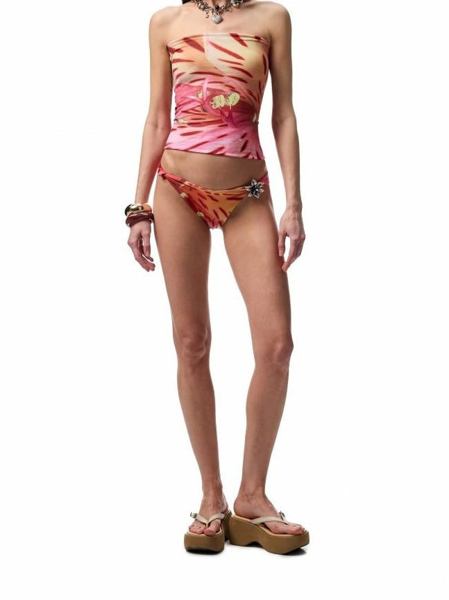 1JINN STUDIO Flattering Floral Print With Removable Pads Two Piece Beach Swim Bikini Sets