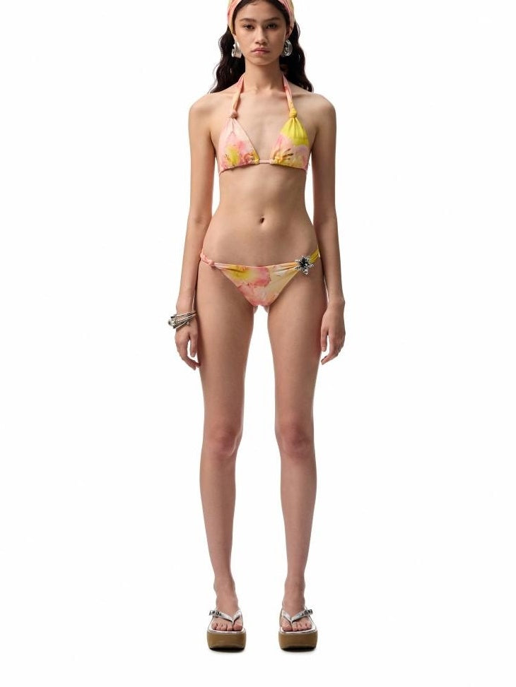 1JINN STUDIO Flattering Floral Print With Removable Pads Two Piece Beach Swim Bikini Sets