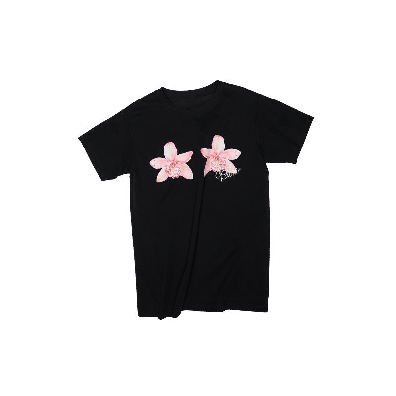 1JINN_STUDIO_Floral_Print_Cotton_Blend_Straight_Fit_Commuter_Women_Short_Sleeve_T-Shirts_MISSTT