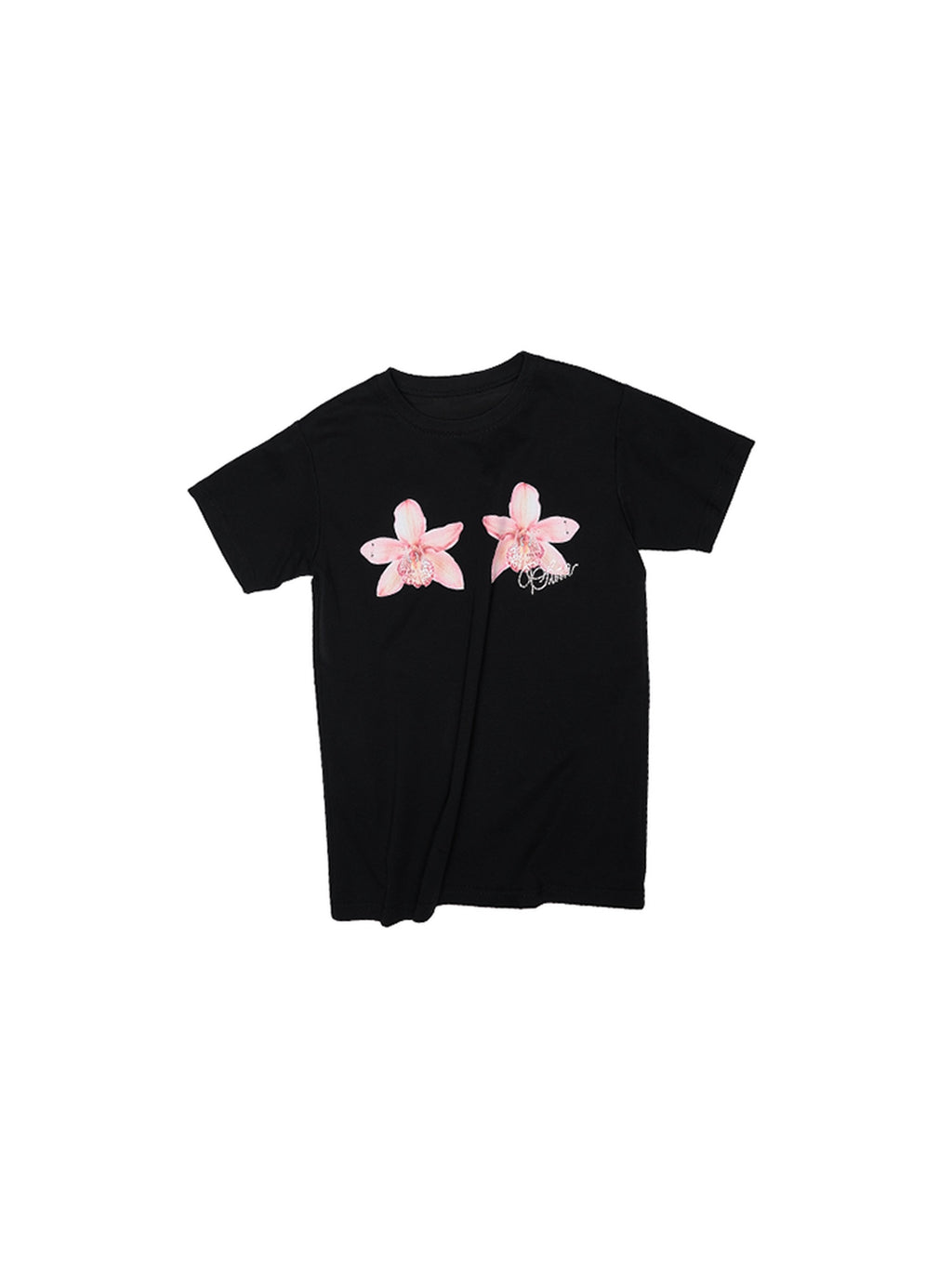 1JINN STUDIO Floral Print Cotton Blend Straight Fit Commuter Women Short Sleeve T-Shirts