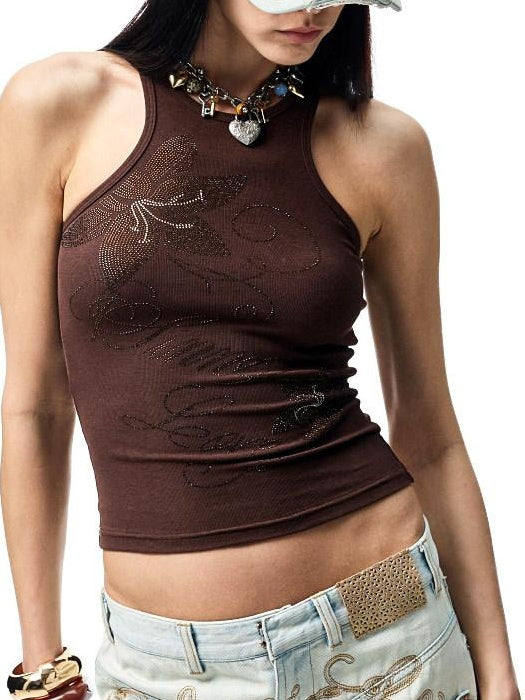 1JINN STUDIO Floral Print Slim Fit Street Style Cami Women Viscose Blend Tank Tops