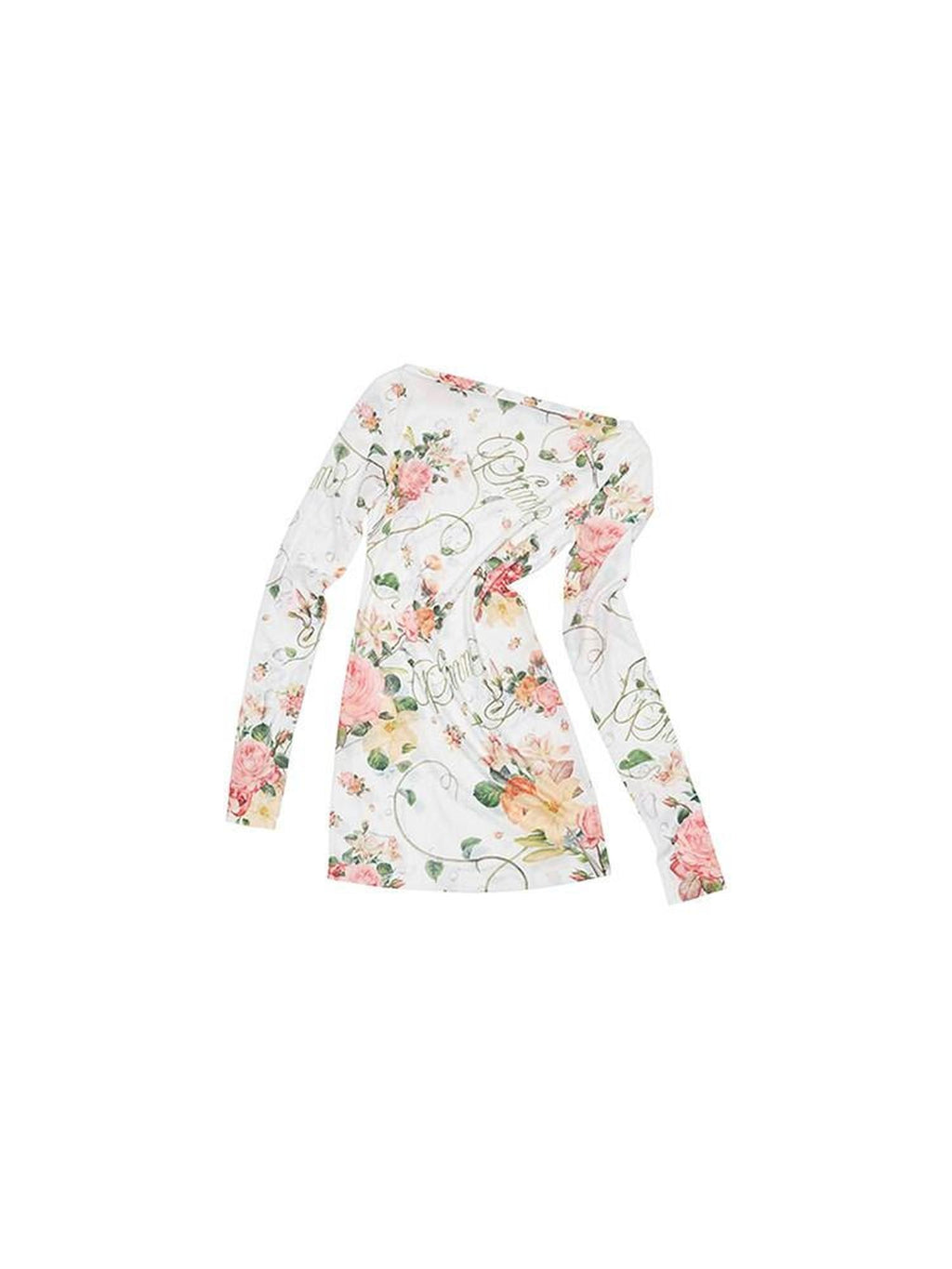 1JINN STUDIO Floral Semi Sheer Slim Fit Commuter Round Neck Poly Viscose Long Sleeve T-Shirts