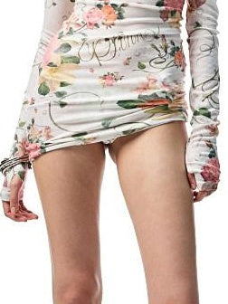 1JINN STUDIO Floral Semi Sheer Slim Fit Commuter Round Neck Poly Viscose Long Sleeve T-Shirts
