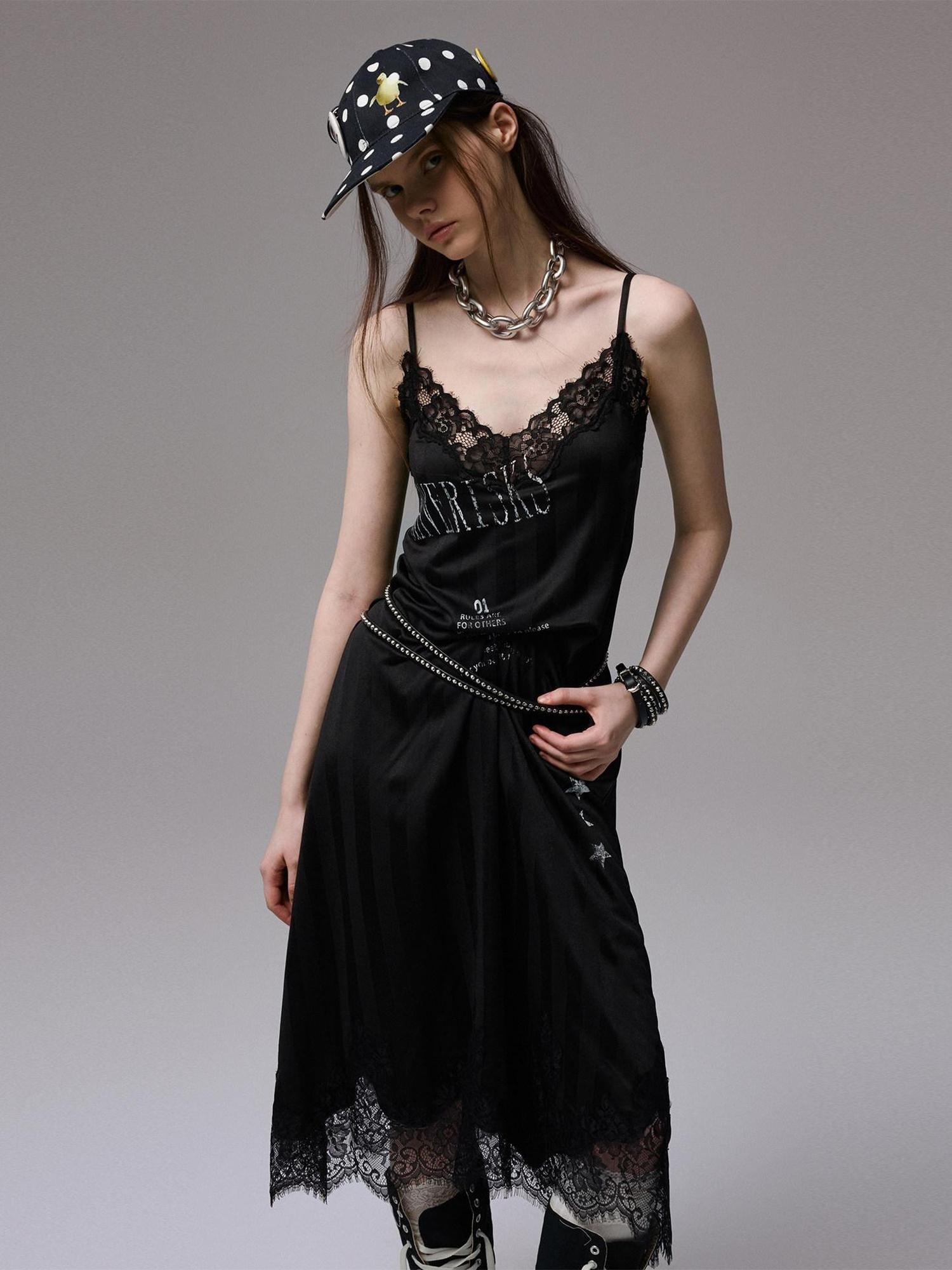 1JINN STUDIO High Waist Ins Style Strappy Zipper Casual Women Polyester Midi Dresses