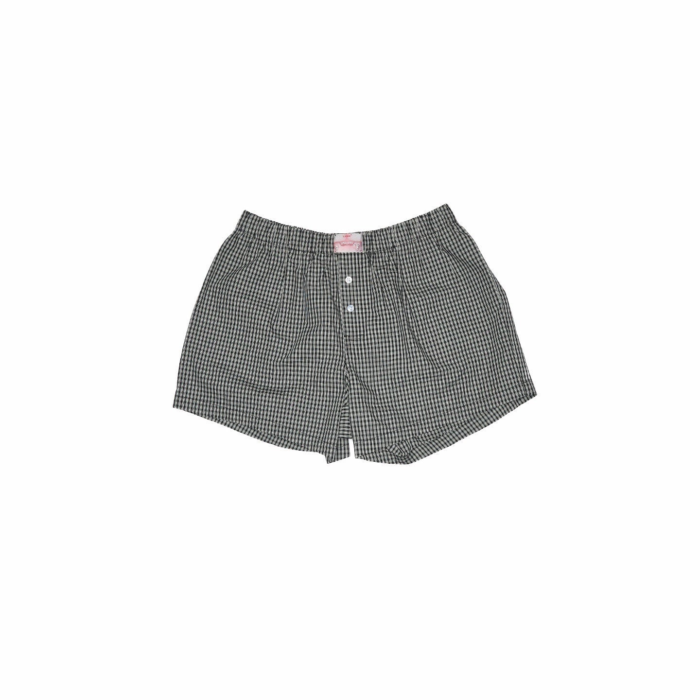 1JINN_STUDIO_High_Waist_Pure_Cotton_Button_Casual_Straight_Cut_Women_Plaid_Mini_Shorts_MISSTT