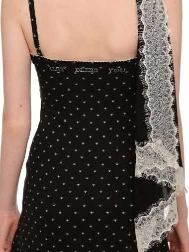 1JINN STUDIO High Waist Solid Spaghetti Strap Sweet Casual Slim Fit Viscose Mini Dresses