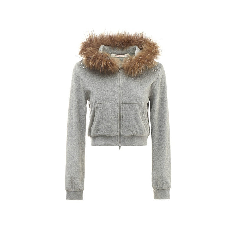 1JINN_STUDIO_Hooded_Zip_Cropped_Top_Slim_Long_Pants_Casual_Women_Lounge_Top_&_Pants_Sets_MISSTT