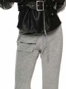 1JINN STUDIO Hooded Zip Cropped Top Slim Long Pants Casual Women Lounge Top & Pants Sets