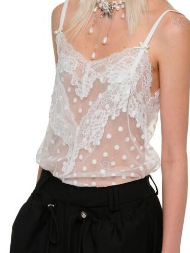 1JINN STUDIO Lace High Waist Spaghetti Strap Office Casual Women Polyester Mini Dresses