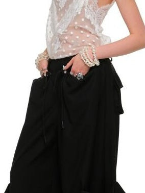1JINN STUDIO Lace High Waist Spaghetti Strap Office Casual Women Polyester Mini Dresses