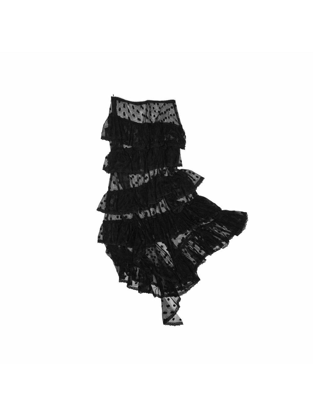 1JINN STUDIO Lace Low Waist Slim Fit Casual Women Polyester Tiered Maxi Skirts