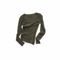1JINN_STUDIO_Layering_Slim_Fit_Crew_Neck_Women_Solid_Black_Camel_Olive_Long_Sleeve_T-Shirts_MISSTT