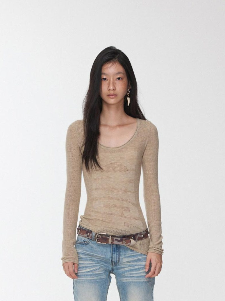 1JINN STUDIO Layering Slim Fit Crew Neck Women Solid Black Camel Olive Long Sleeve T-Shirts