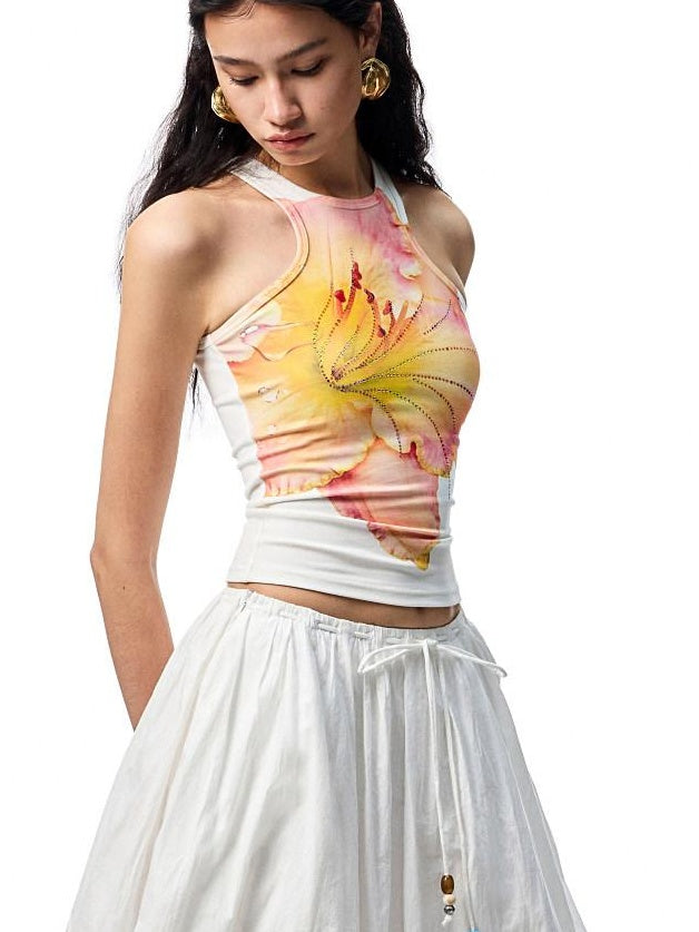 1JINN STUDIO Lightweight 100% Cotton Tie Waist A Line Mid Waist Girls Casual Maxi Skirts