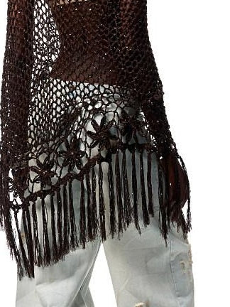 1JINN STUDIO Lightweight Polka Dot Rectangular Shawl European Chic Knit For Women Sweaters