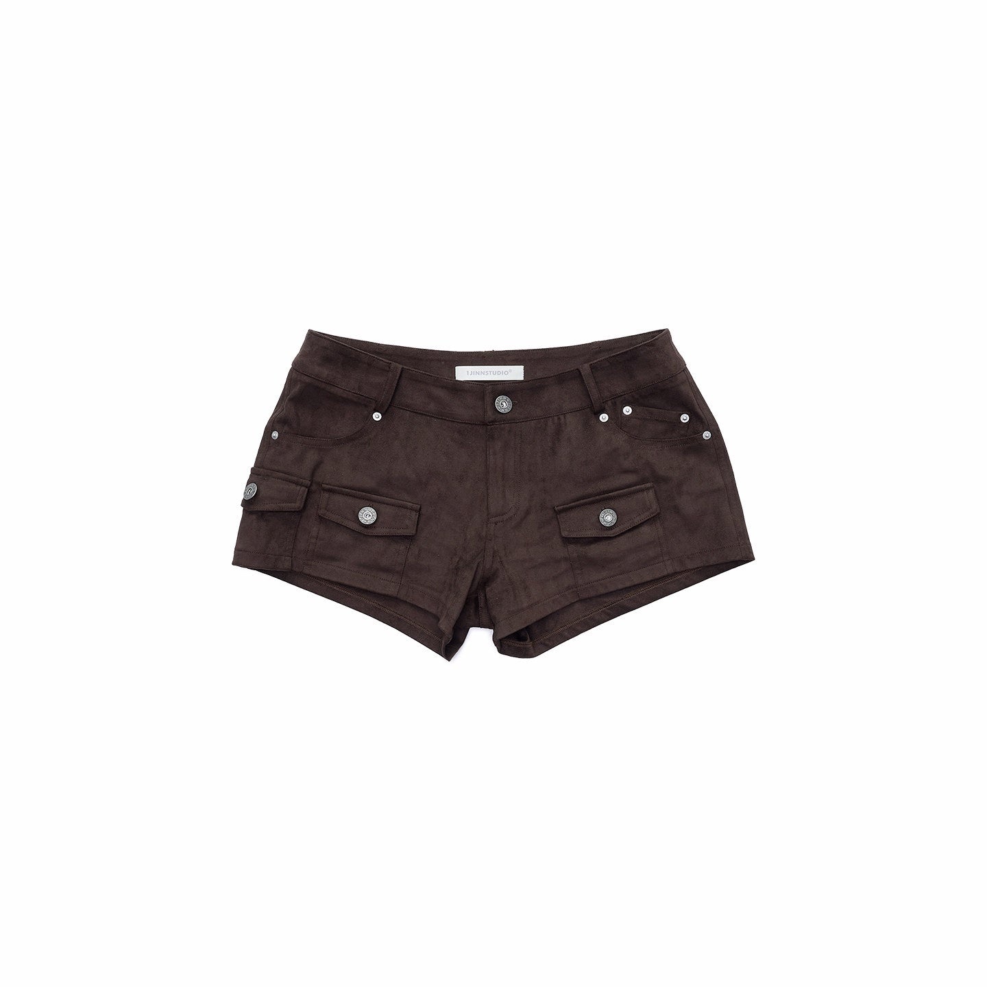1JINN_STUDIO_Low_Rise_Cargo_Button_Fly_Stretch_Utility_Women_Casual_Mini_Shorts_MISSTT