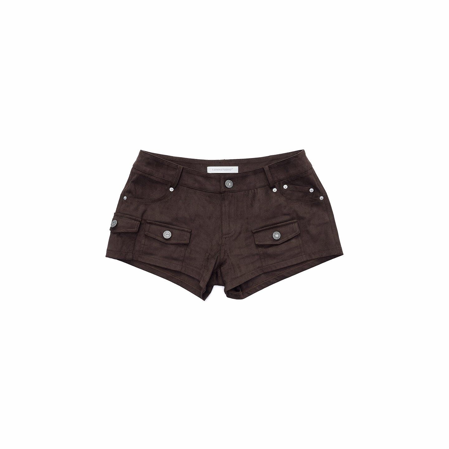 1JINN_STUDIO_Low_Rise_Cargo_Button_Fly_Stretch_Utility_Women_Casual_Mini_Shorts_MISSTT