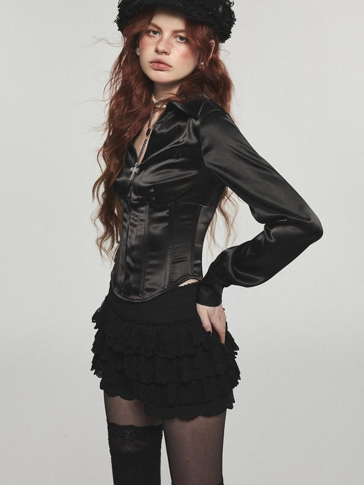 1JINN STUDIO Low Waist Lace Cotton Slim Fit Street Style Solid Color Women Mini Shorts