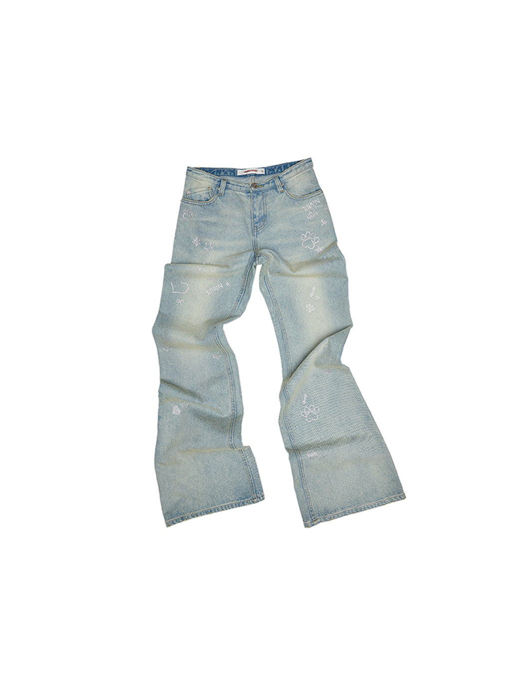 1JINN STUDIO Micro Stretch Washed Slim Natural Waist Office Petite Denim Blue Bootcut Jeans