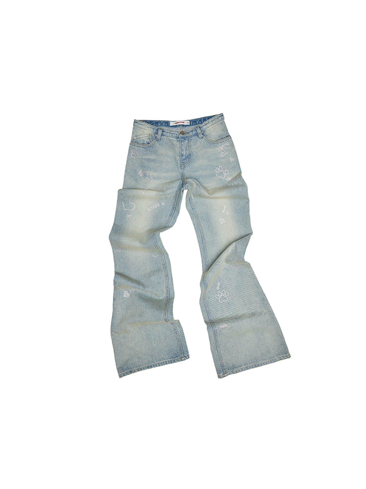 1JINN STUDIO Micro Stretch Washed Slim Natural Waist Office Petite Denim Blue Bootcut Jeans
