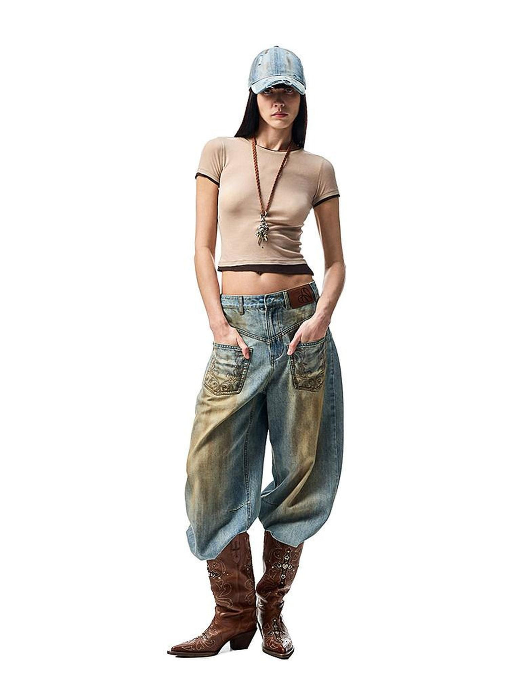 1JINN STUDIO Moisture Wicking Commuter Slim Patchwork Cotton Round Neck Short Sleeve T-Shirts